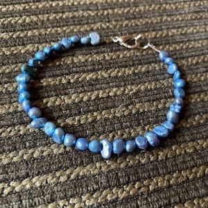 Pearl Bracelet - blue dyed pearls from Australia